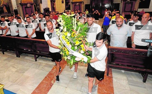 Ceballos, Sergio Jiménez y Pitu (del filial), ayer en la Caridad.