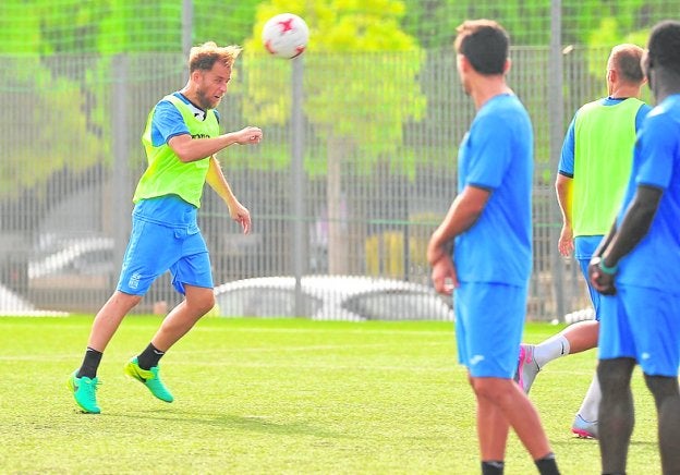 Cordero, en un entrenamiento reciente .