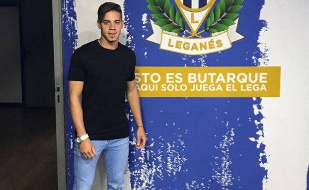 Mejías, en su presentación con el Leganés.
