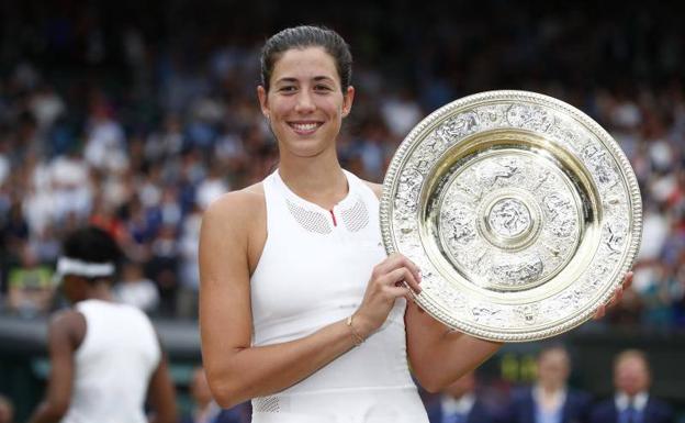 Garbiñe Muguruza, tras conquistar Wimbledon. /Efe