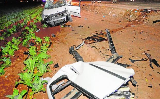 Accidente en Torre Pacheco en el que murieron cinco jóvenes.