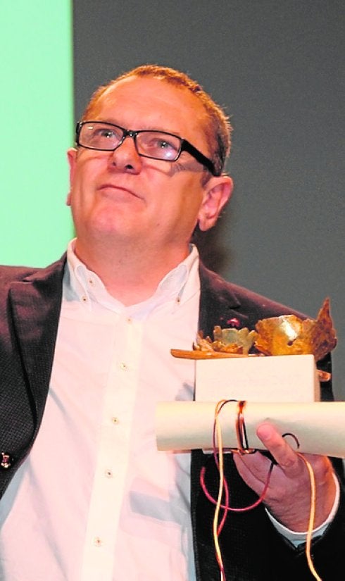 Francisco Ortuño tras recibir el premio Enoturista del Año.