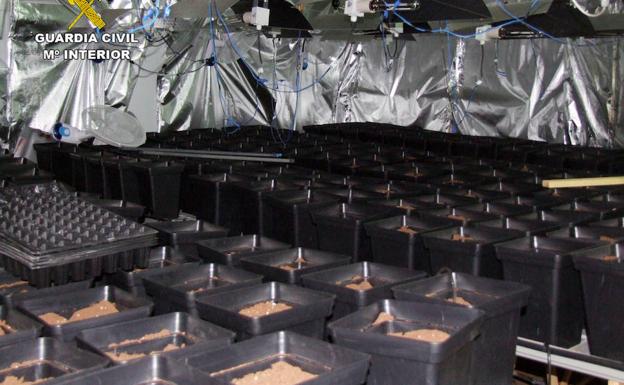Los maceteros preparados para las plantas.