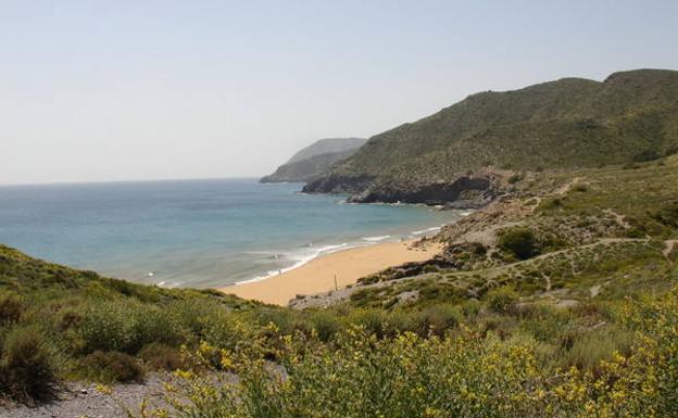 Playa Negrete, una cala perfecta para bañarse y tomar el sol, rodeada de senderos por los que pasear./