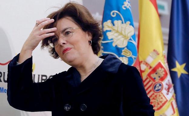 La vicepresidenta del Gobierno, Soraya Saénz de Santamaría, durante su intervención en el Fórum Europa Tribuna Mediterránea./EFE