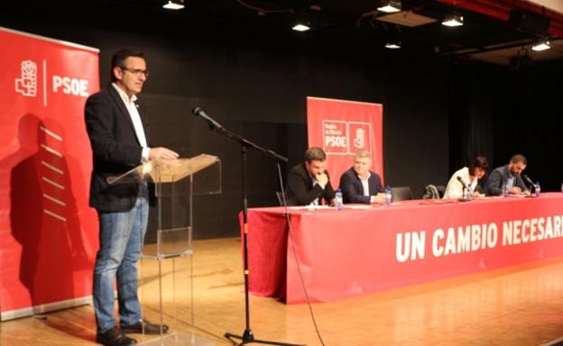 El secretario general del PSRM-PSOE, Diego Conesa, durante el acto./PSRM