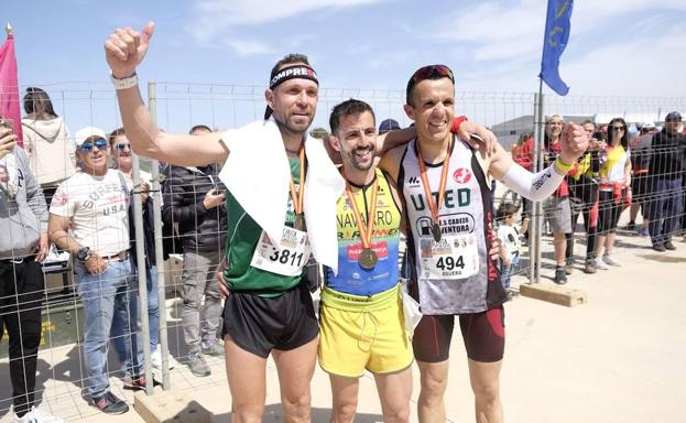 José Carlos Caparros, Ramón Navarro y José Antonio Agüera, los tres pimeros clasificados./Pablo Sánchez / AGM