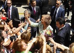 La Reina doña Sofía, en Yecla, en su última visita a la Región de Murcia, en junio de 2012. Nacho García. :: LV./