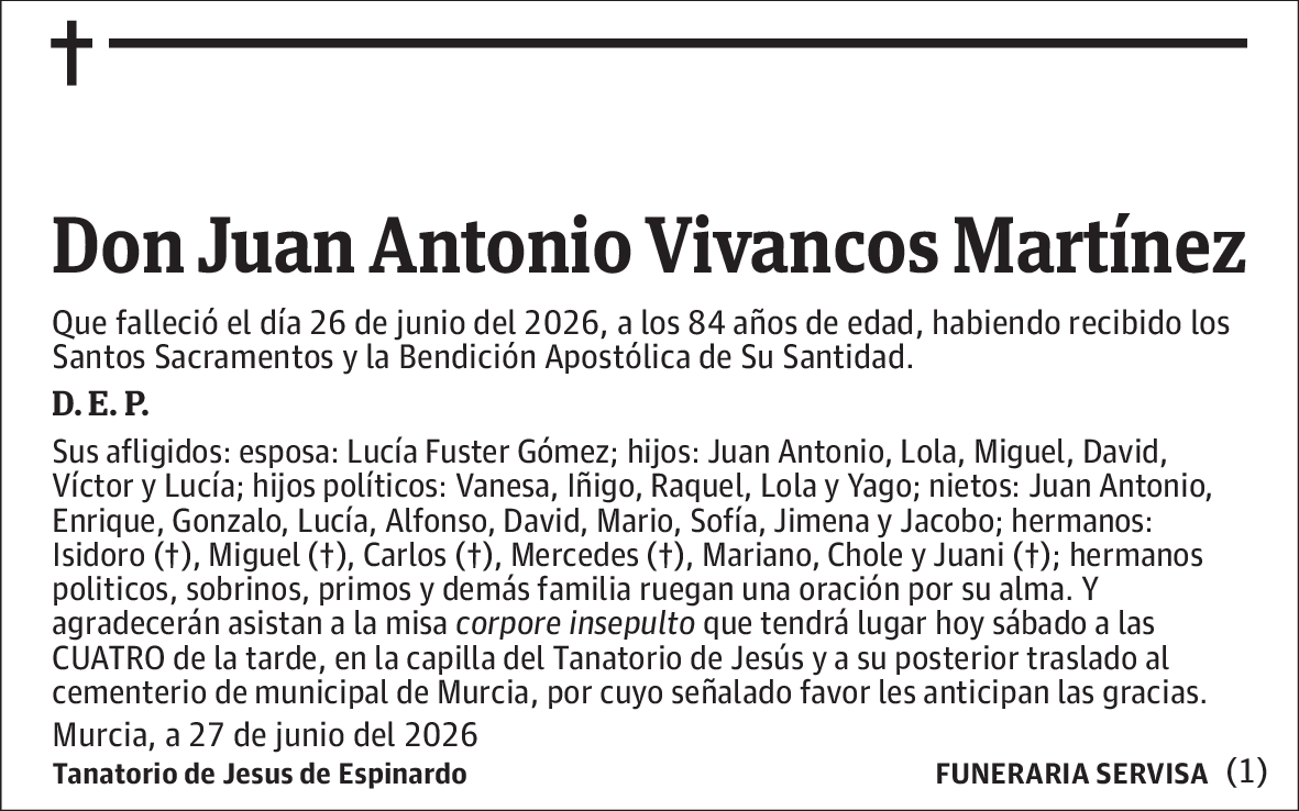Juan Antonio Vivancos Martinez