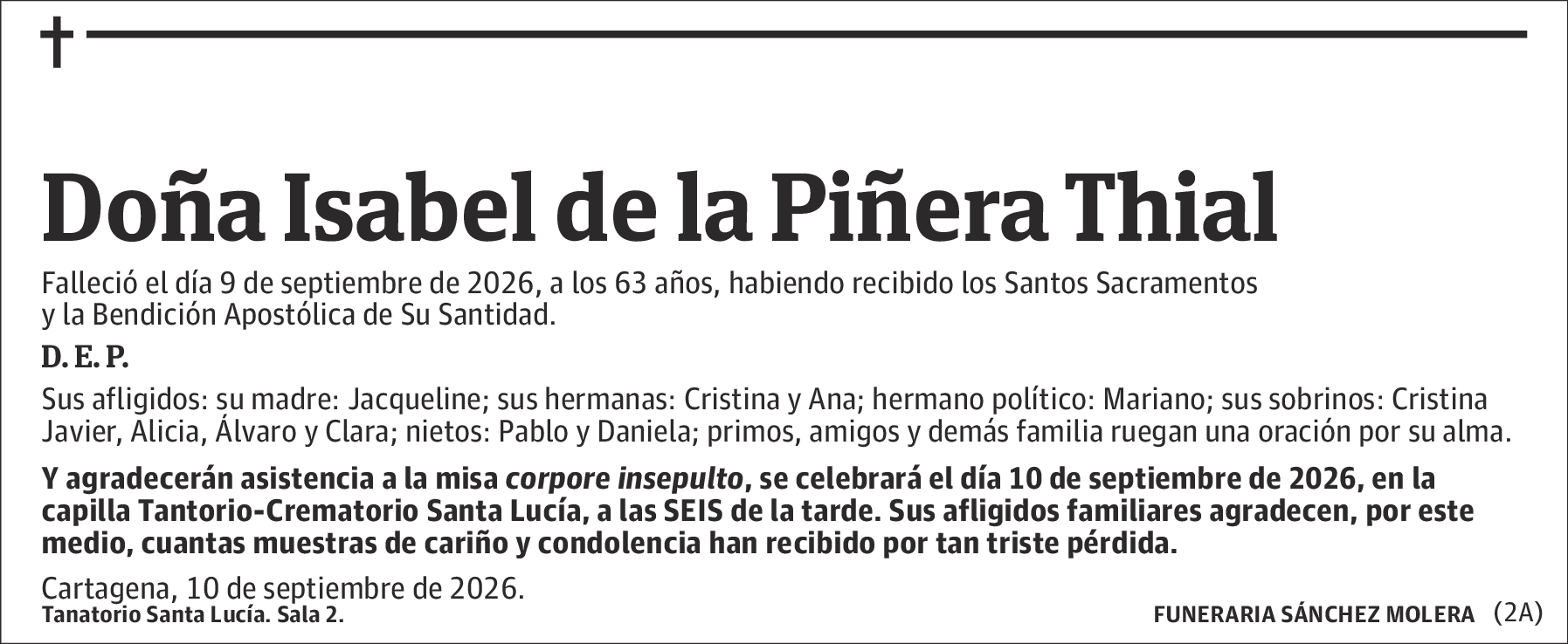 Isabel de la Piñera Thial