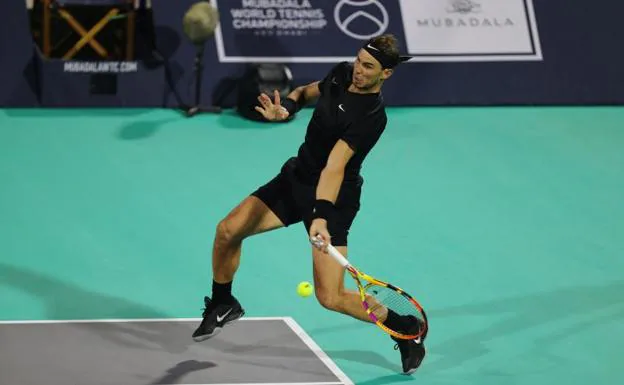 Nadal, during his exhibition match against Murray.