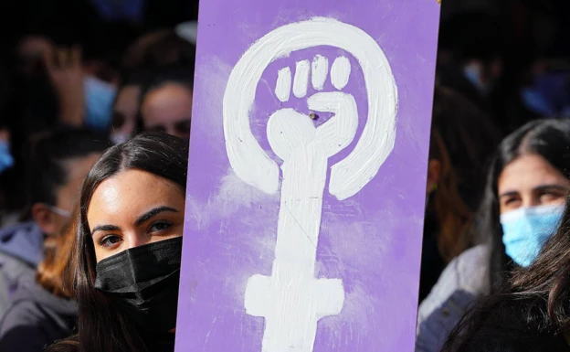 Feminist demonstration in Santiago de Compostela. 