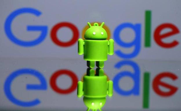 Android logo over Google logo.