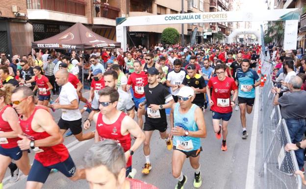 Start of the Corre x Lorca race, held this Sunday. 