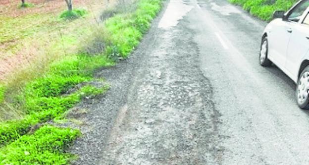 Damage to a section of the RM-C5 road. 