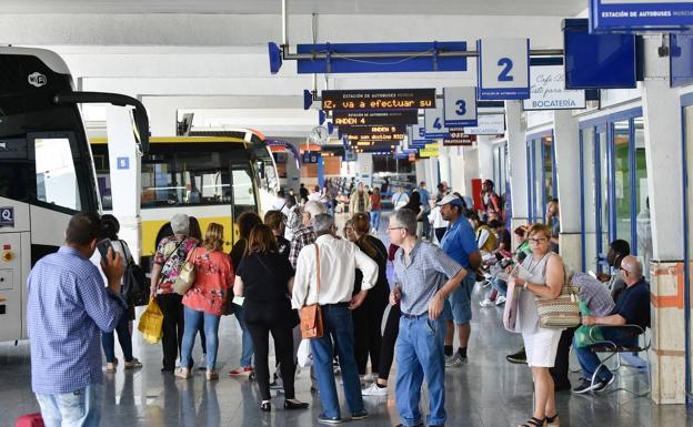 Travelers at the Murcia bus station in a file image. 