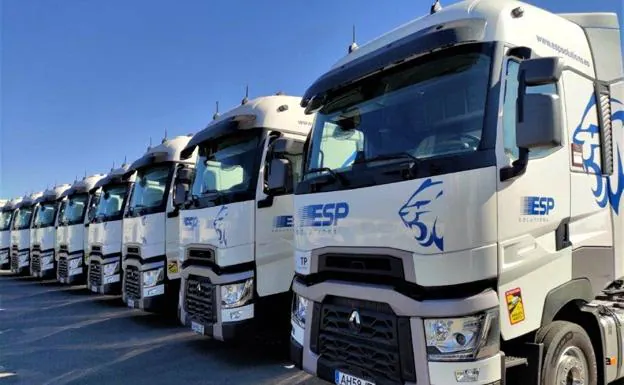 Company truck fleet.