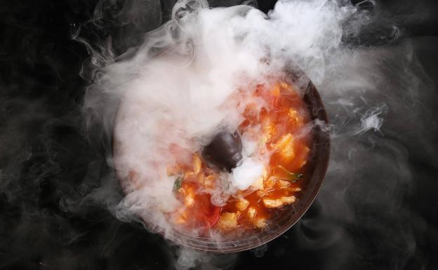 A pot of hot food. 