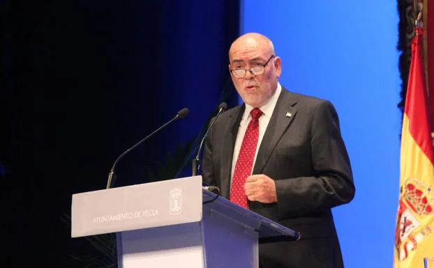 Domingo Carpena, during the tribute speech to the constitution that he offered in 2019. 