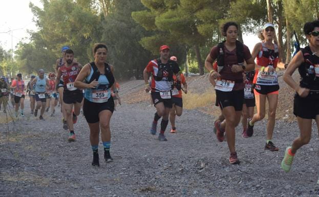 Runners participating in the Peñarrubia Lorca Trail, this Sunday.