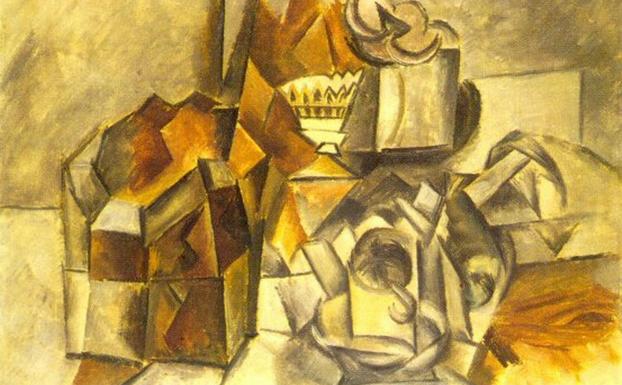 The Cubist-style painting of discord was painted in 1909.