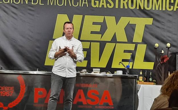 Pablo González, during his presentation this Saturday at the Gastronomic Region of Murcia.