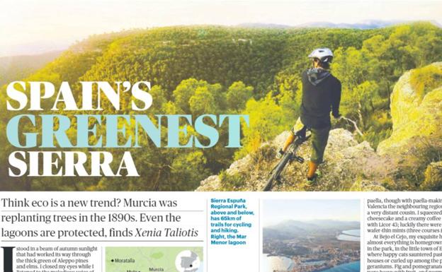 Image of the article published by the 'Sunday Times' on the Region of Murcia.