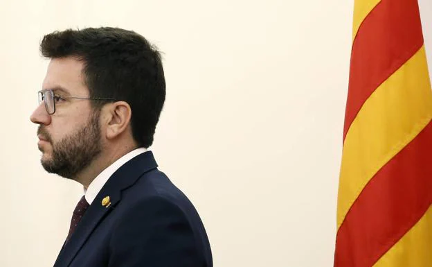 The President of the Generalitat, Pere Aragonès, during an appearance in Barcelona. 