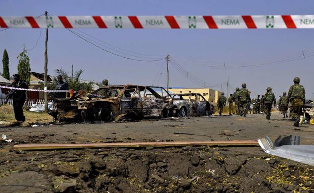 File image of a car bomb explosion in Nigeria. 