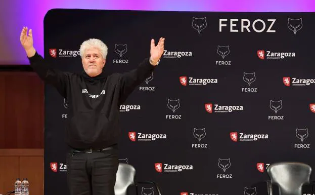 Pedro Almodóvar, who will be honored during the gala, in an act yesterday in Zaragoza.