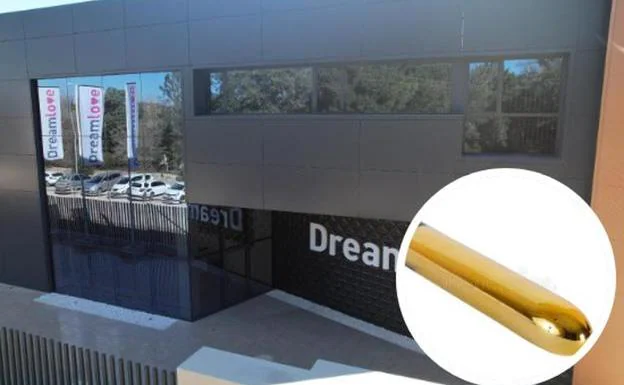 Image of the outside of the raided ship and one of the gold dildos that the company sells