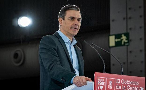 The President of the Government, Pedro Sánchez, at the presentation of Reyes Maroto