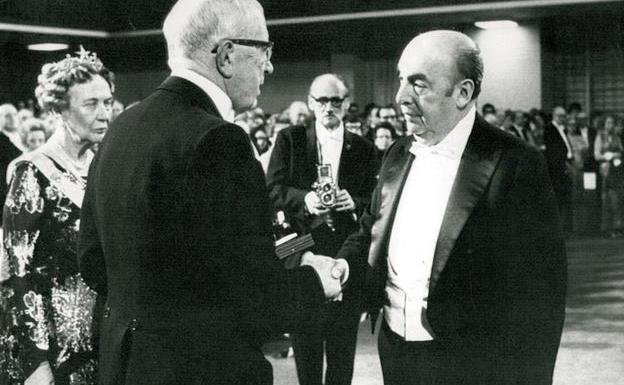 Pablo Neruda receives the Nobel Prize in 1971